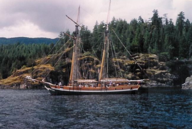 Pacific Swift at anchor in Teakearn Harbor