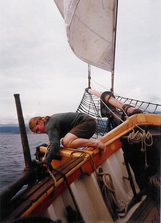 Dougald tying down the anchor