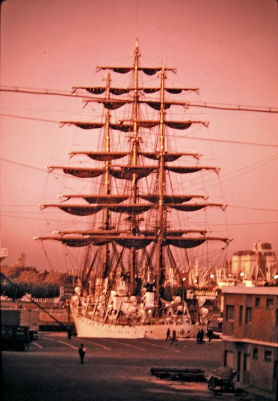 Argentine Training Vessel at dusk in B. A. early 60s