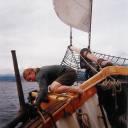 Dougald tying down the anchor