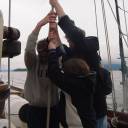 Raising Sail: Many of the students found that teamwork was not only desirable, but essential, when living on board a ship!
