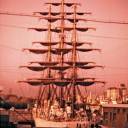 Argentine Training Vessel at dusk in B. A. early 60s