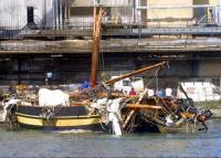 Pride of Baltimore II - Dismasted in port at Saint-Nazaire, France