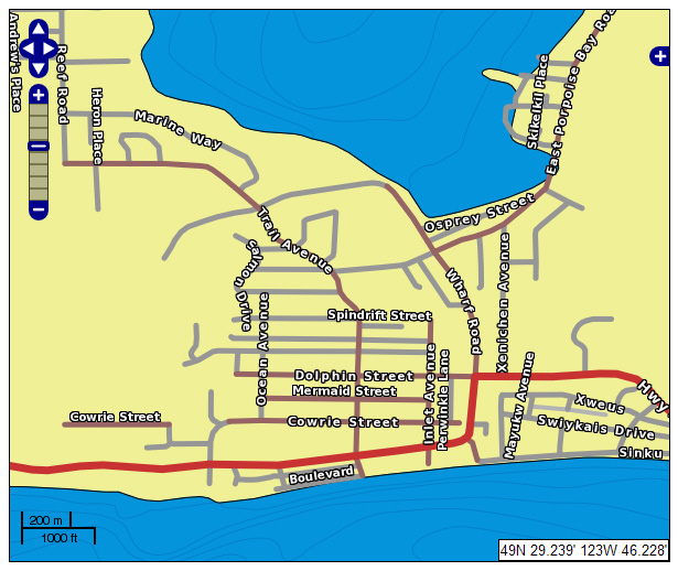 Sechelt Street Map Example